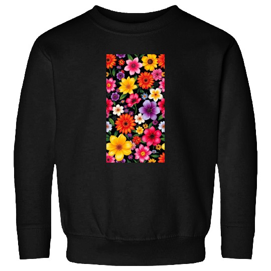 Vibrant Wildflower Garden – Colorful Floral Patter Sweatshirts