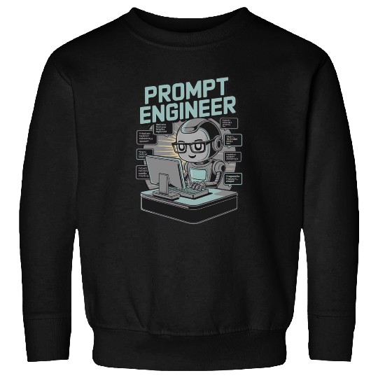 Prompt Engineer AI Robot Programmer Tech Nerd Sweatshirts