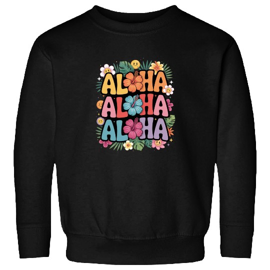 Triple Aloha Vibes – Colorful Tropical Hibiscus Sweatshirts