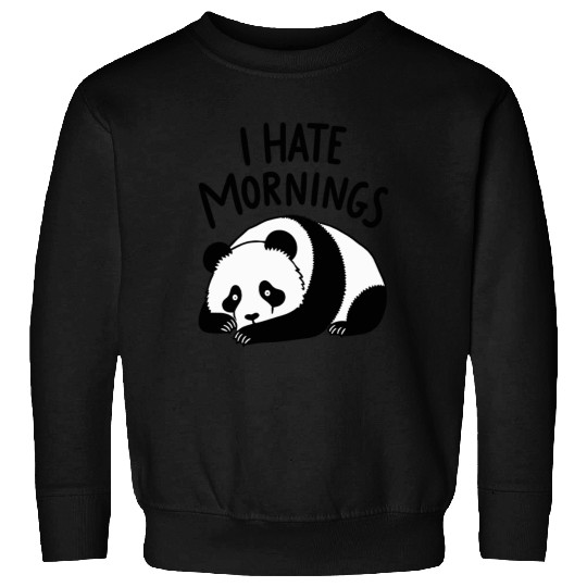 Panda I Hate Mornings Saying Sweatshirts