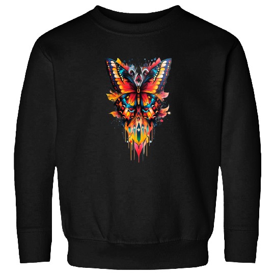 Fire Drip Butterfly – Psychedelic Tattoo Sweatshirts
