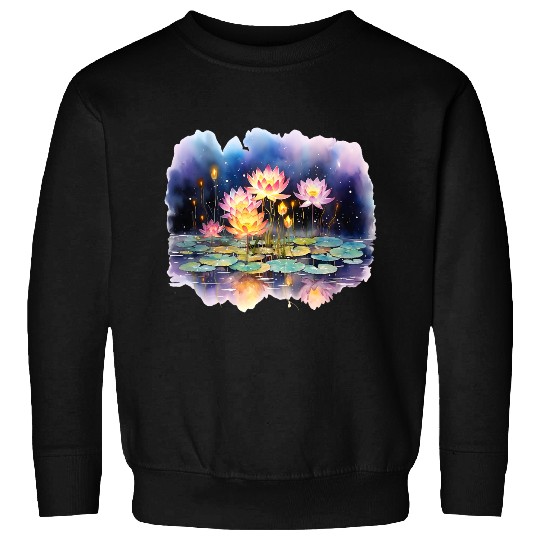 Retro Zen Lotus Firefly Night Sweatshirts