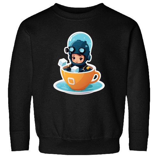 Diver Coffee Cup Fantasy Sticker. Sweatshirts