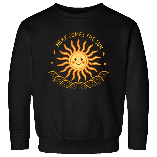 Here Comes The Sun Wavy Folk Art Retro 60s Sweatshirts