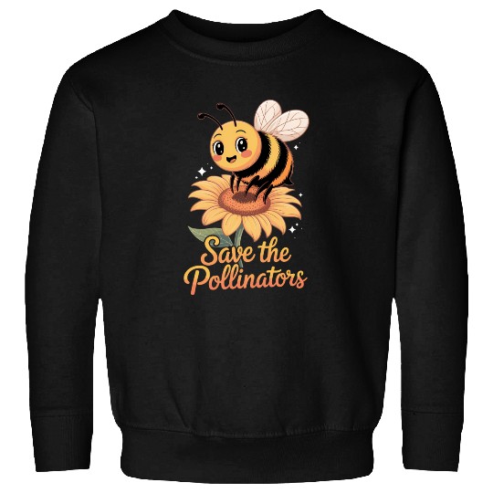 Save Our Pollinators Cute Bee Flower Sweatshirts