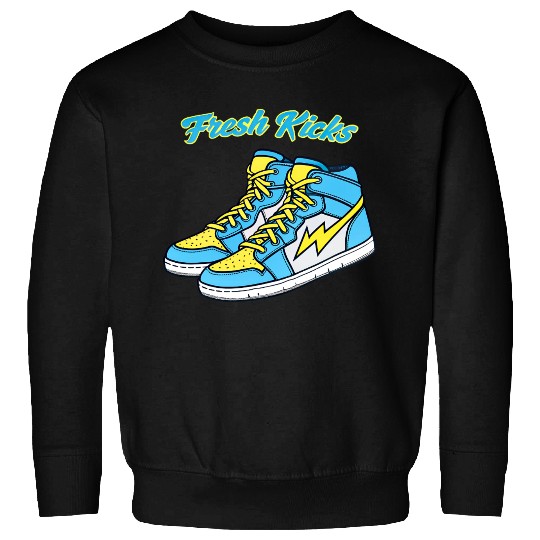 Fresh Kicks Lightning Bolt Sneakers Retro 80s Sweatshirts