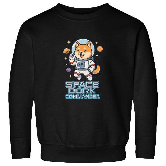 Space Bork Commander Cute Shiba Inu Astronaut F Sweatshirts