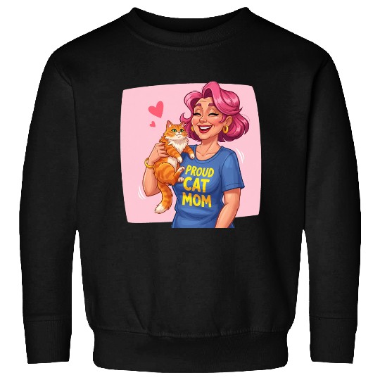 Proud Cat Mom Style Sweatshirts