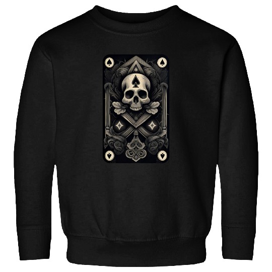 Ace of Spades Skull Design • Gothic Card Art Sweatshirts