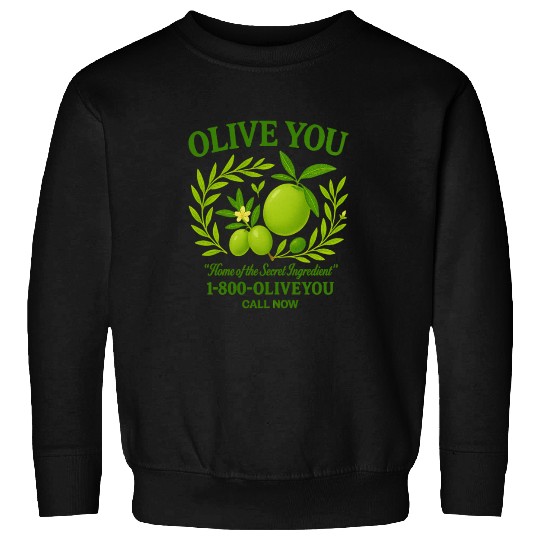 Olive You Cute Vintage Pun Graphic Sweatshirts