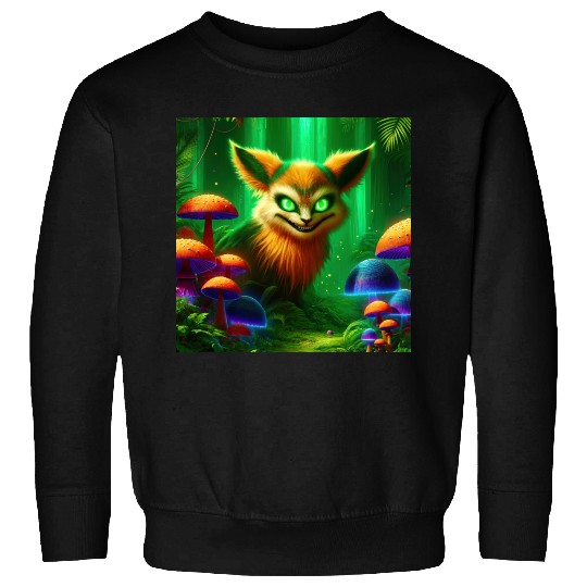 Demon Fox in Enchanted Forest – Fantasy Creature Sweatshirts