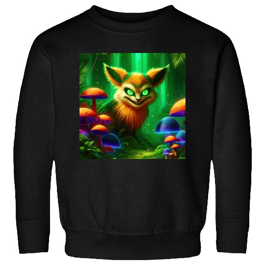 Demon Fox in Enchanted Forest – Fantasy Creature Sweatshirts