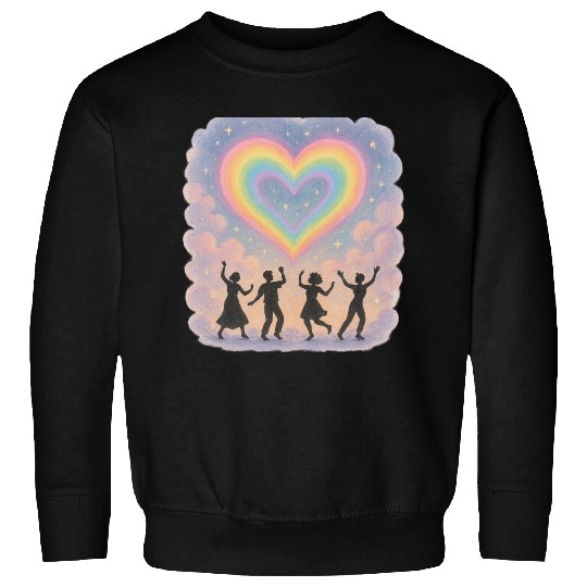 20250702 1417 Rainbow Heart Dance simple compos Sweatshirts