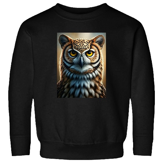 Majestic Owl Portrait Wildlife Wall Art Sweatshirts
