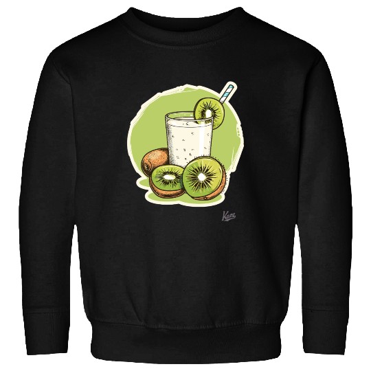 Kiwi fruit and juice with straw illustration Sweatshirts
