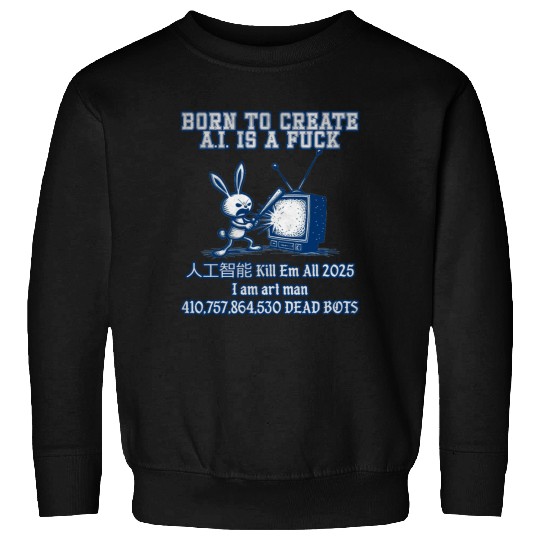 Born to create ai is a fuck em all 2025 I Sweatshirts