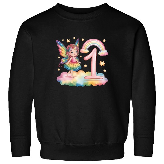 Magical Rainbow Fairy Elf 1st Birthday Girl Sweatshirts
