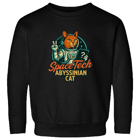 Abyssinian Cat in Space Tech Style Sweatshirts