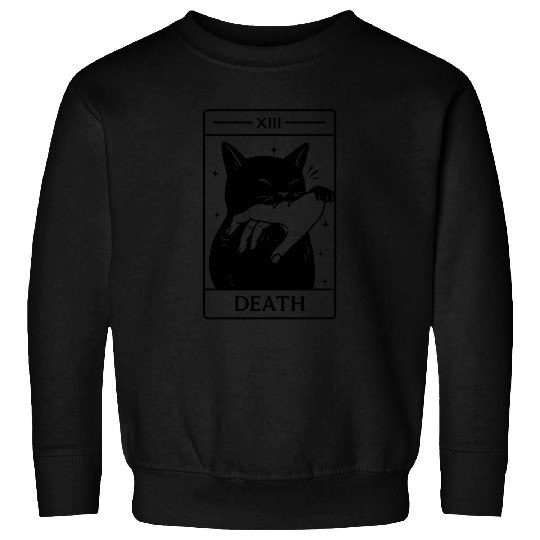 Death Tarot Cat, Funny Dark Humor, Occult Sweatshirts