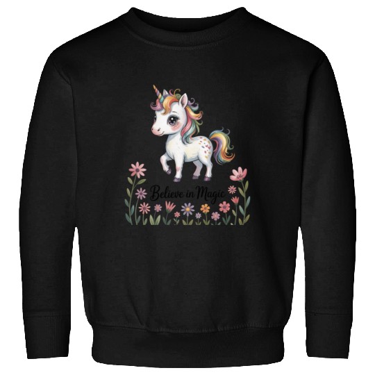 Believe in Magic – Cute Rainbow Unicorn Fantasy Sweatshirts