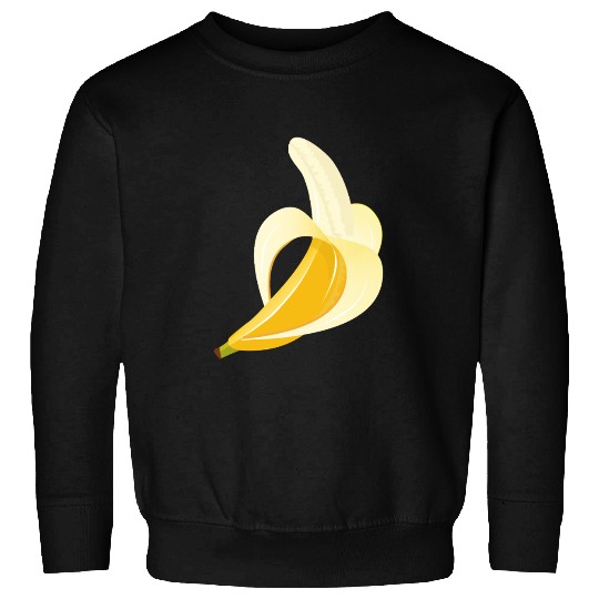 Bright yellow banana – peeled motif Sweatshirts