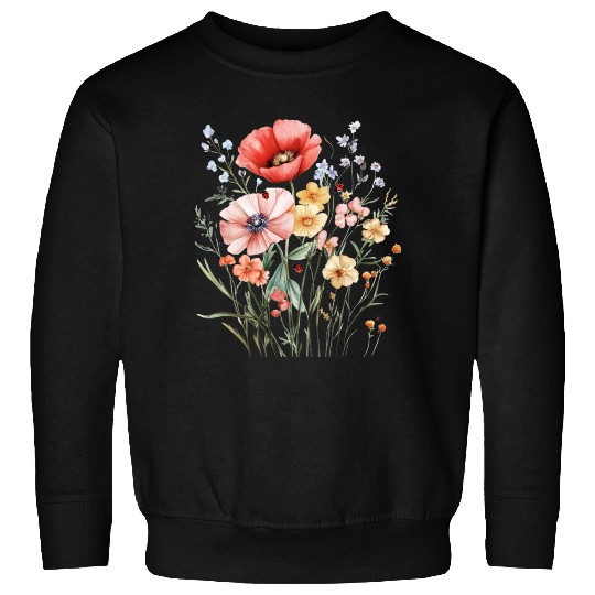 Watercolor Wildflower Bouquet Sweatshirts