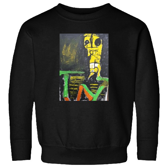 Abstract Yellow Figure with LUV Text Sweatshirts