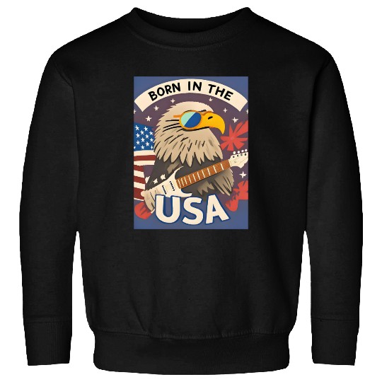 Born in the USA Bald Eagle Rock Guitar Sweatshirts