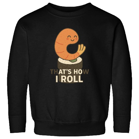 Cute Sushi Shrimp Roll Illustration Sweatshirts