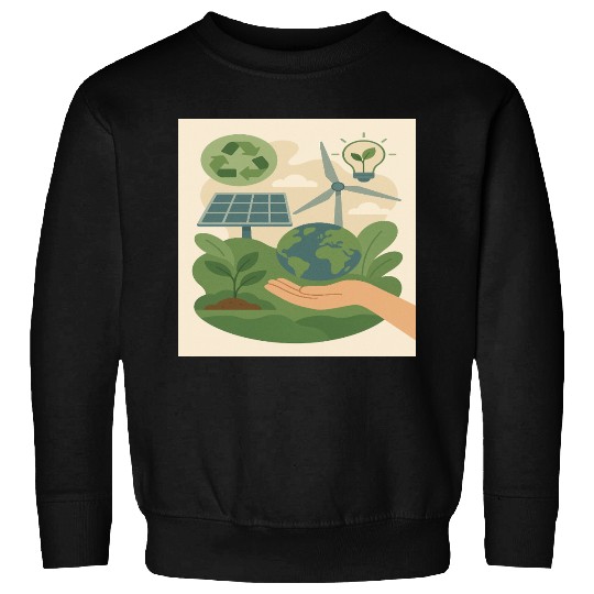 Eco-Friendly Earth Conservation Design Sweatshirts