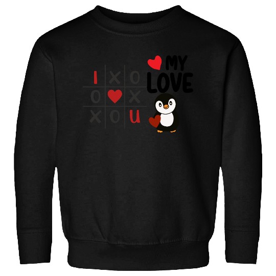 Cute Penguin Tic Tac Toe Love Design Sweatshirts