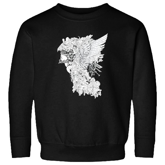 Steampunk Valkyrie Flower Power Coloring Sweatshirts