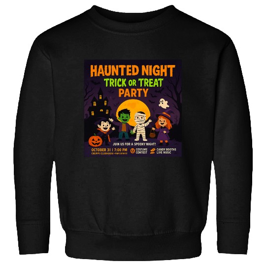 Halloween Haunted Night Trick or Treat Party Sweatshirts