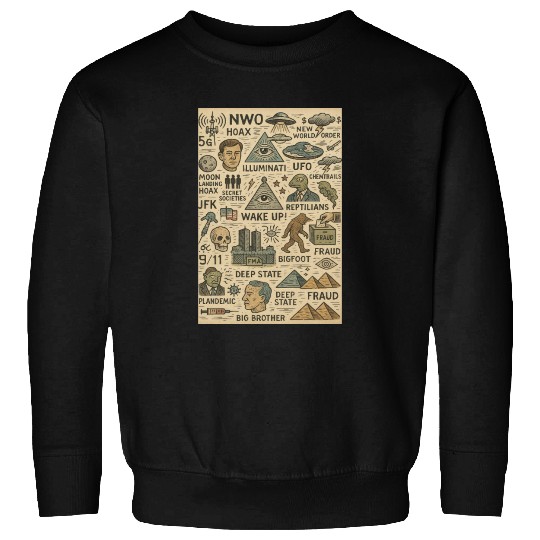 Vintage Conspiracy Theory Icons Sweatshirts