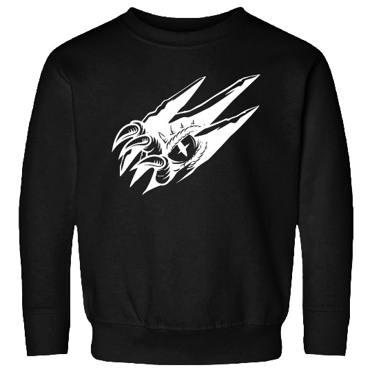 Dragon Eye Claw Rip White Outline Sweatshirts