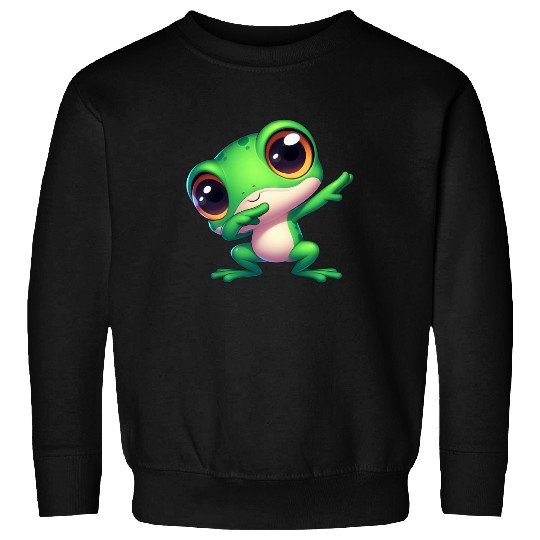 Cute frog dab gamer animal cartoon meme Sweatshirts