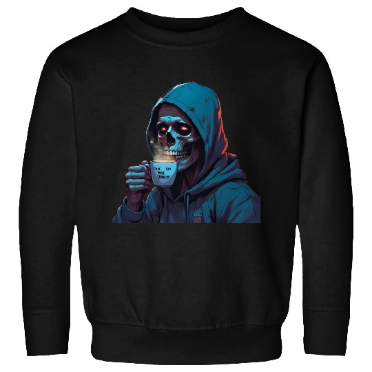 Skull Skeleton with Sweatshirts Coffee Mug Design