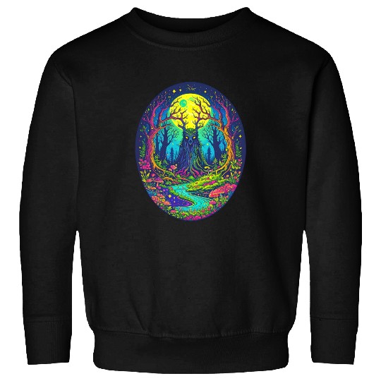 Psychedelic Forest Spirit – Glowing Tree Guardian Sweatshirts
