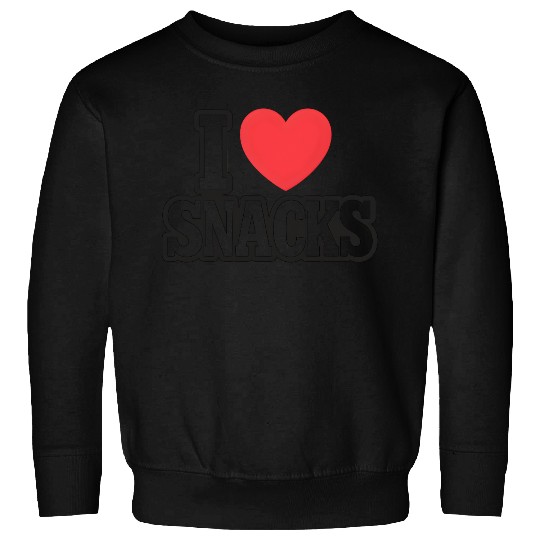I Love Snacks Heart Graphic Sweatshirts