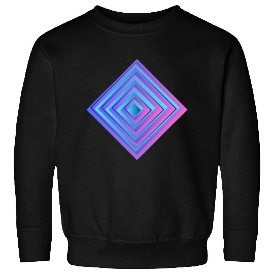 Geometric Neon Square Pattern Sweatshirts