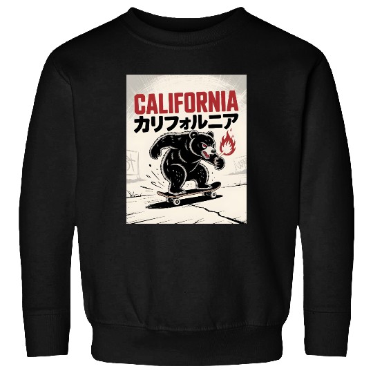 California Skate Bear – Streetwear Rebel Style Sweatshirts