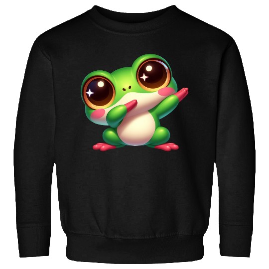 Cute frog dab dance gamer chibi cartoon kawaii Sweatshirts