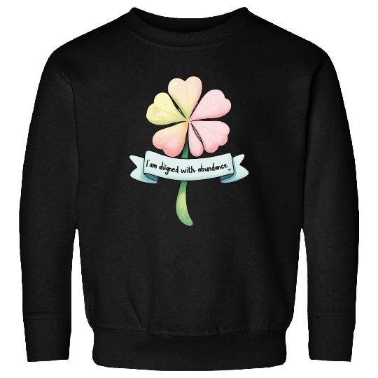 Four-Leaf Clover with Affirmation Banner Sweatshirts
