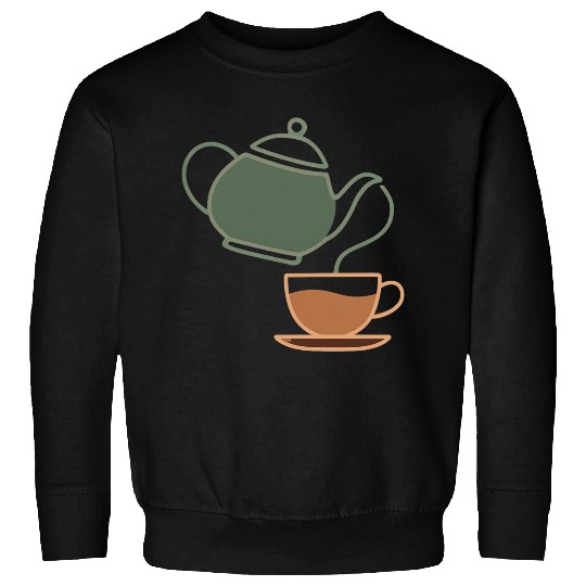 Vintage Tea Kettle and Cup Silhouette Sweatshirts