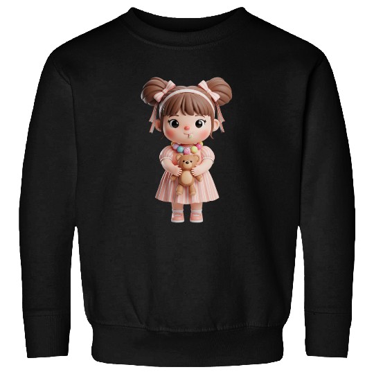 Sweet Candy Girl with Teddy Bear Sweatshirts