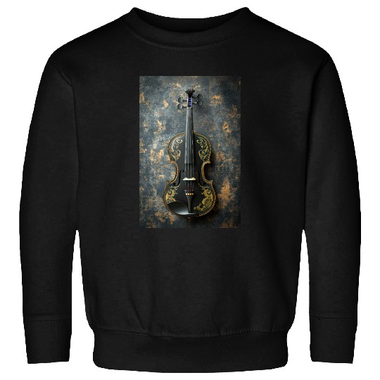 Elegant Black and Gold Violin Sweatshirts