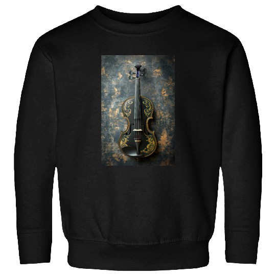 Elegant Black and Gold Violin Sweatshirts