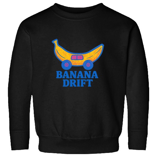 Whimsical Banana Drift Car Design Sweatshirts