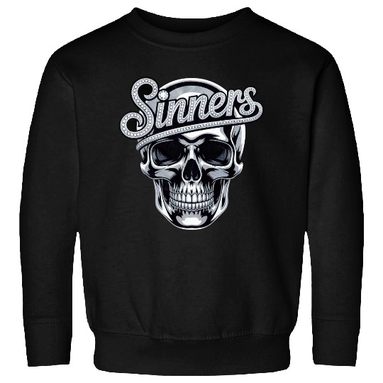 Chrome Skull Sinners Diamond Bling Sweatshirts