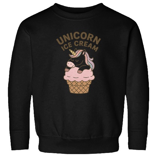 Unicorn Ice Cream Illustration Sweatshirts